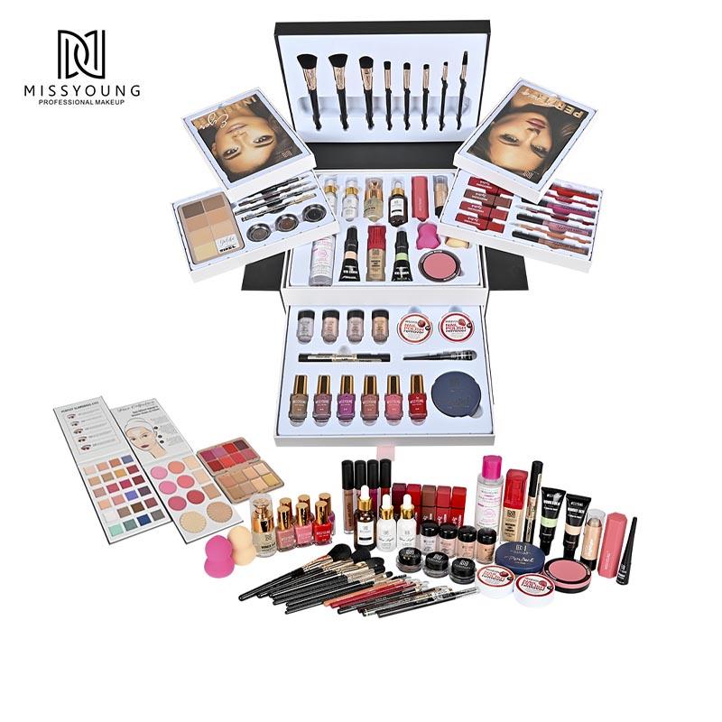 Oem Missyoung Customized New Arrival Eye Shadow  Makeup Sets Lipstick Brush Makeup Kits All In One Makeup Box