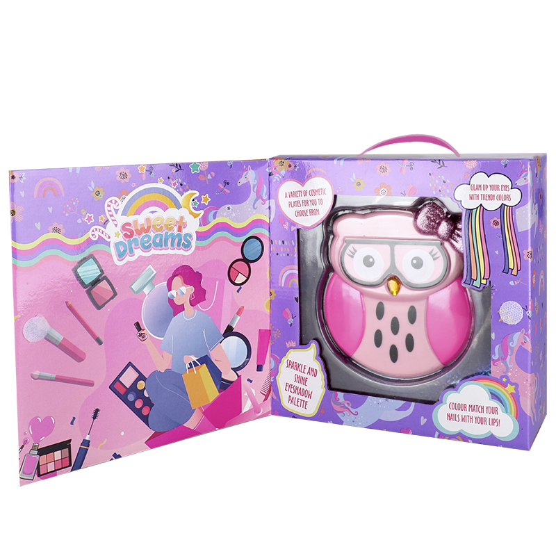 Miss Young Pink Owl Kids Cosmetic Set Toy Kids Make Up Kits All Natural 2101B