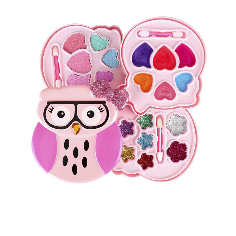 Miss Young Pink Owl Kids Cosmetic Set Toy Kids Make Up Kits All Natural 2101B