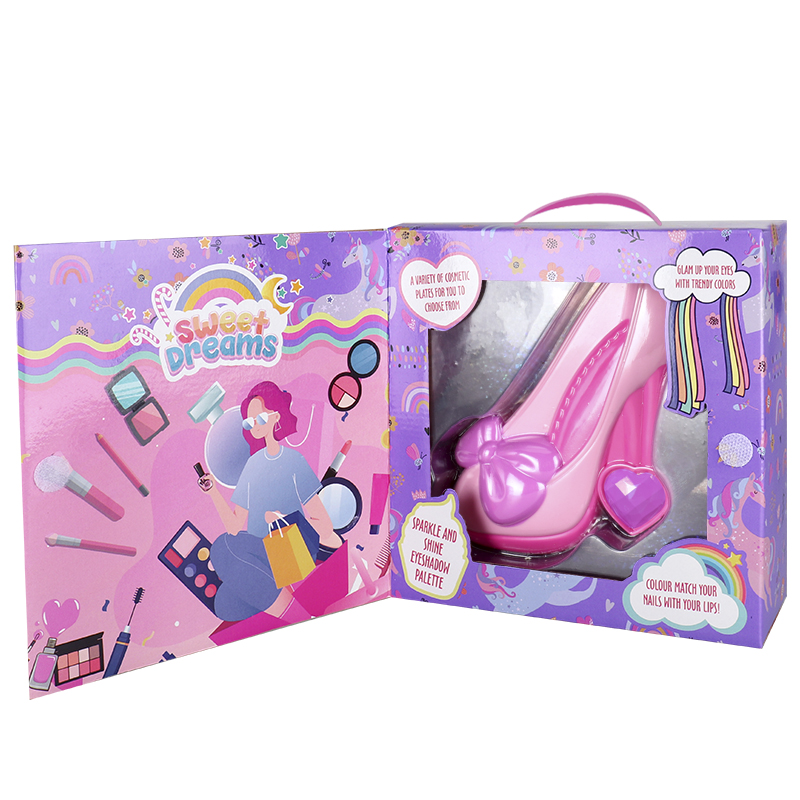 Miss Young Pink High Heels Kids Cosmetic Set Toy Kids Make Up Kits All Natural 2101D