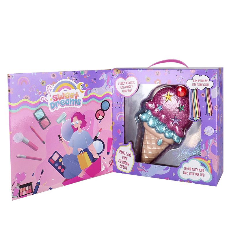 Miss Young Cute Pink Ice Cream Kids Cosmetic Set Toy Kids Make Up Kits All Natural 2101A