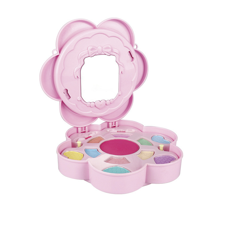 Miss Young Cute Pink Round Flower Kids Cosmetic Set Eye Shadow Toy Kids Make Up Kits All Natural 2101L