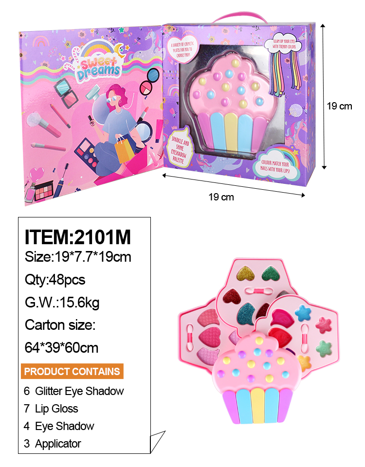 Miss Young Cute Pink Dessert Kids Cosmetic Set Toy Kids Make Up Kits All Natural 2101M