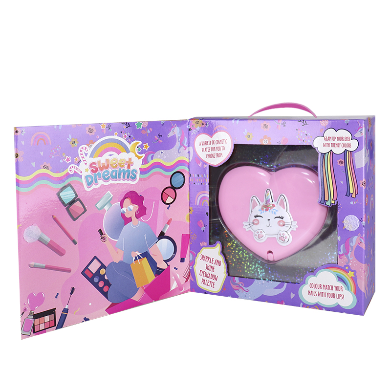 Miss Young Cute Pink Heart Shape Kids Cosmetic Set Toy Kids Make Up Kits All Natural 2101N