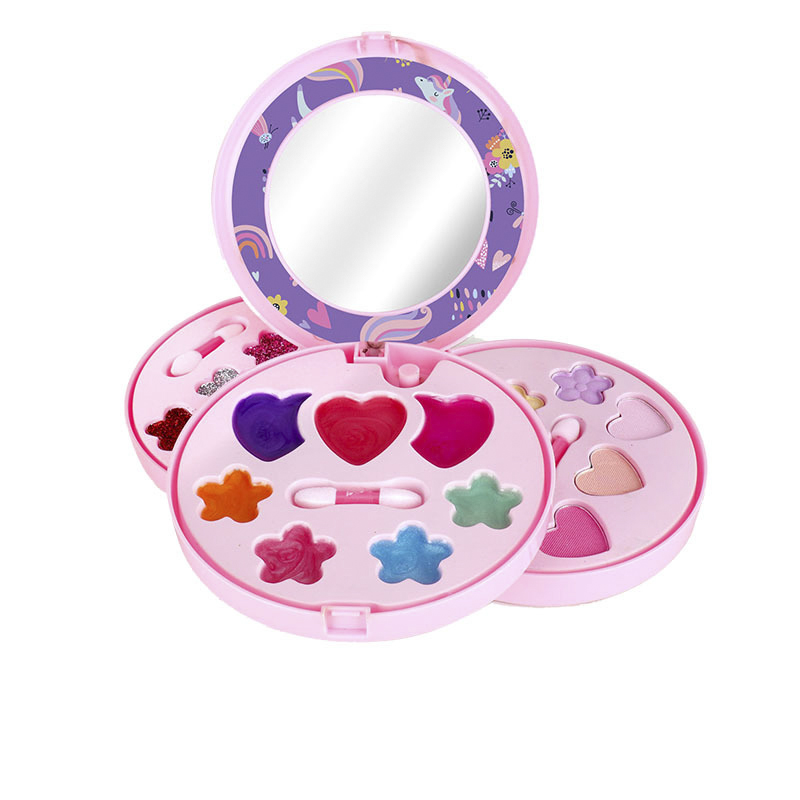 Miss Young Cute Pink Round Kids Cosmetic Set Toy Kids Make Up Kits All Natural 2101O