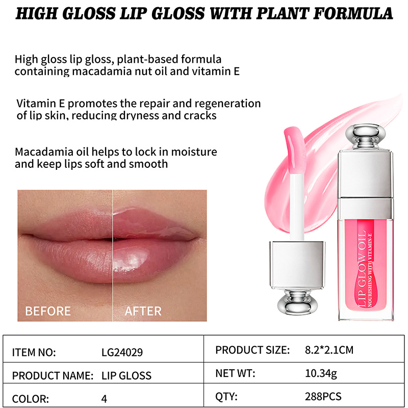 Reducing Dryness High Gloss Lip Gloss With Plant Formula LG24029