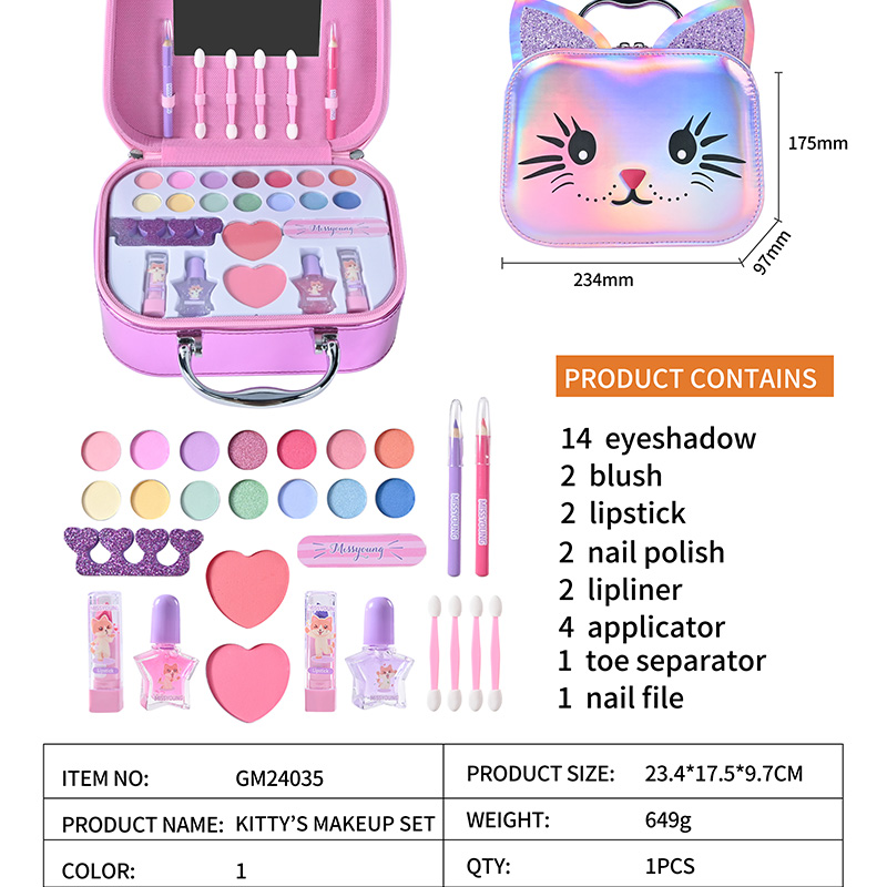 High Quality Kitty's Makeup Blush Eyeshadow Lipstick Set GM24035