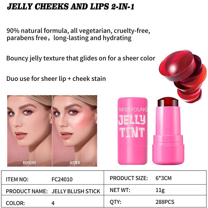 Long-Lasting Hydrating Jelly Texture Cheeks And Lips 2-In-1 FC24010