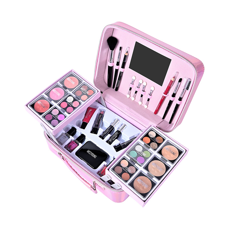 Lipgloss Lipstick Makeup brush Portable case Adult Set GM23288