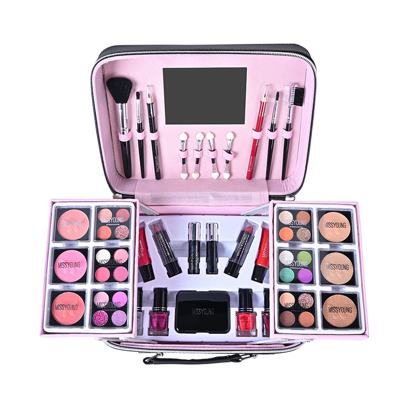 Lipgloss Lipstick Makeup brush Portable case Adult Set GM23288