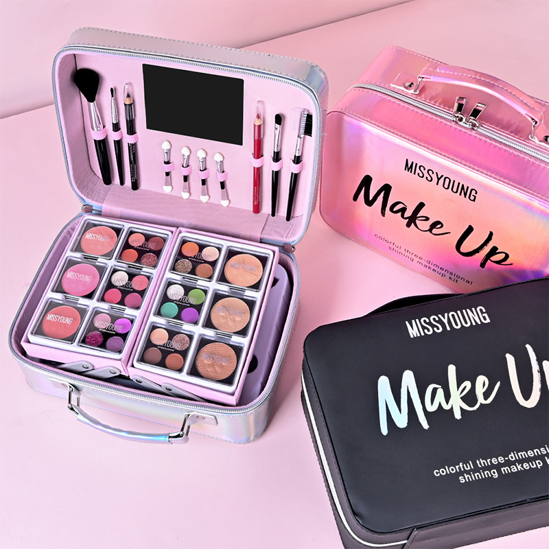 Lipgloss Lipstick Makeup brush Portable case Adult Set GM23288
