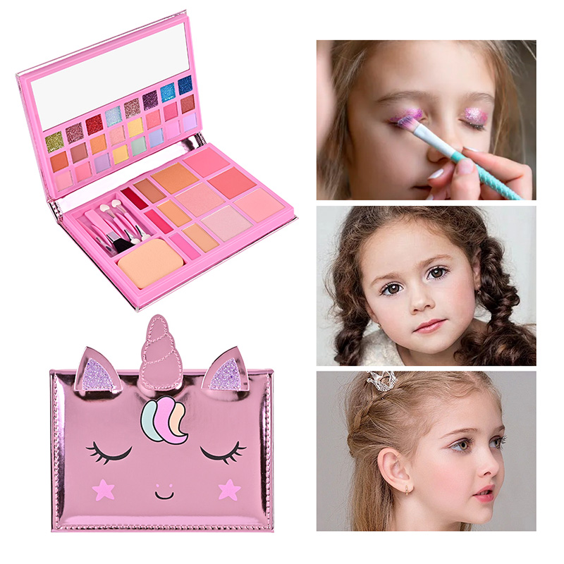 Cartoon Unicorn Leather Notebook Design Children's Makeup Palette CPD24007