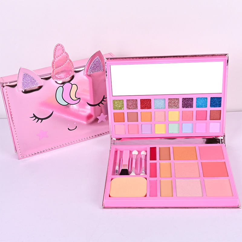 Cartoon Unicorn Leather Notebook Design Children's Makeup Palette CPD24007