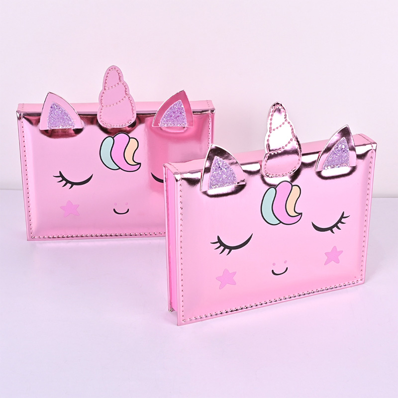 Cartoon Unicorn Leather Notebook Design Children's Makeup Palette CPD24007